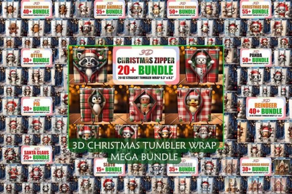 3D Christmas Tumbler Mega Bundle: Elevating Holiday Sublimation Projects