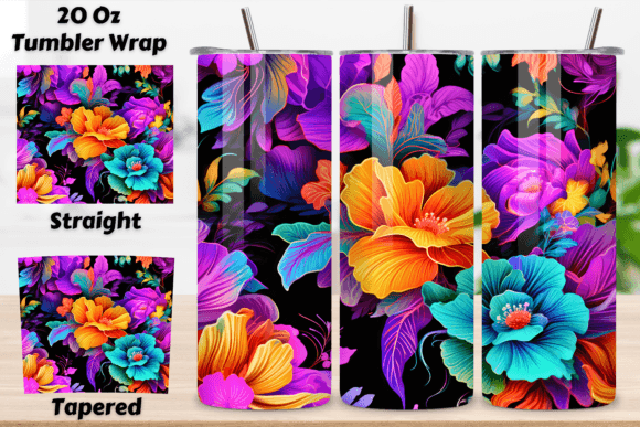 3D Dazzling Petal Parade Tumbler Wrap