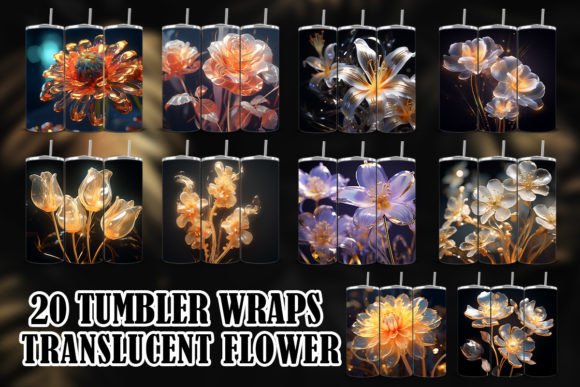 3D Flower Translucent Tumbler: Elevating Drinkware Design with Digital Sublimation Art