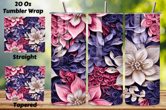 3D Futuristic Tumbler Wrap: Seamless PNG Designs