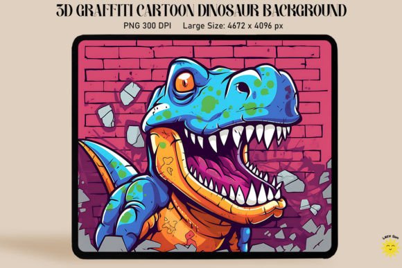 3D Graffiti Cartoon Allosaurus Dinosaur: A High-Resolution Digital Asset Guide