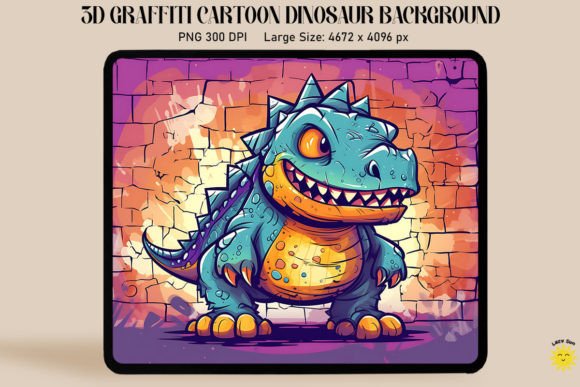 3D Graffiti Cartoon Ankylosaurus Dino Design Guide