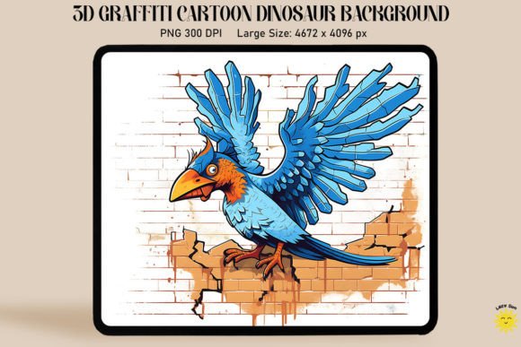 3D Graffiti Cartoon Archaeopteryx Dino Asset Guide