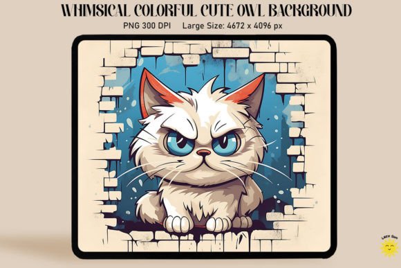 3D Graffiti Cartoon Birman Cat Digital Design