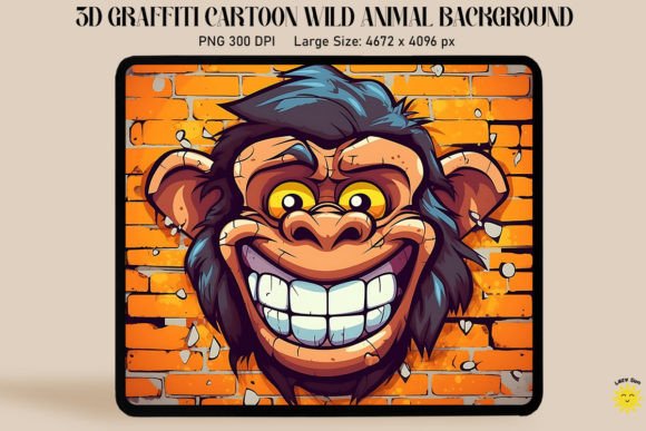 3D Graffiti Cartoon Chimpanzee Digital Asset Guide