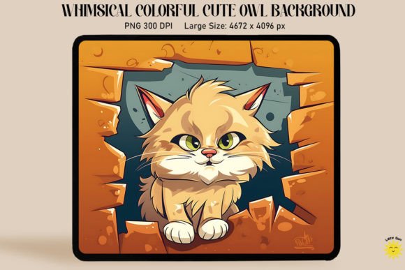 3D Graffiti Cartoon Siberian Cat Design