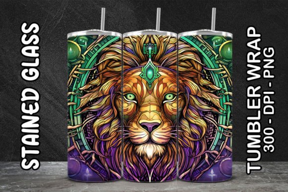 3D Lion Mystical Tumbler 1: Digital Sublimation Design
