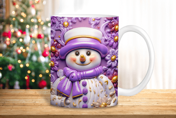 3D Puffy Snowman Mug Press Design: Creating Dimensional Holiday Drinkware