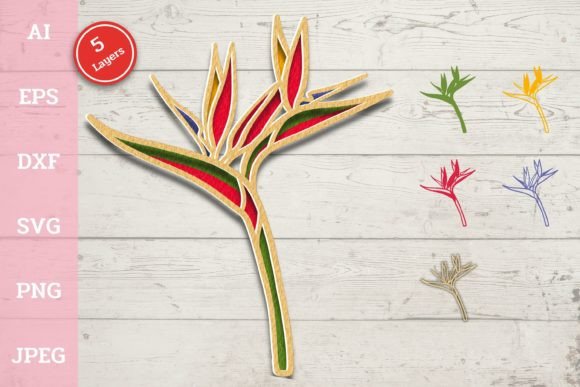 3D Tropical Flower Bird of Paradise Design