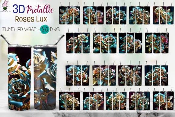 3D Tumbler Wrap Metallic Rose Lux Bundle: Elevating Sublimation Projects with Stained Glass Aesthetics