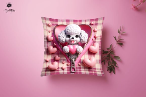 3D Zipper Dog Valentine Pillow PNG 9 Design Guide