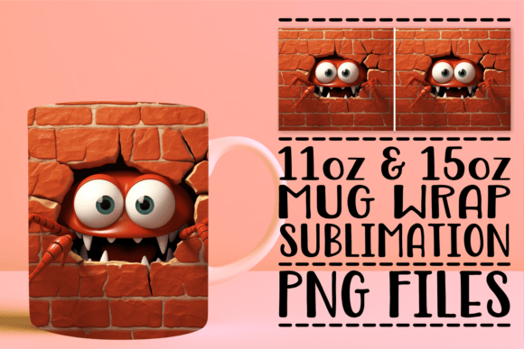 Brick Animal 3D Mug Wrap: Creative Sublimation Design