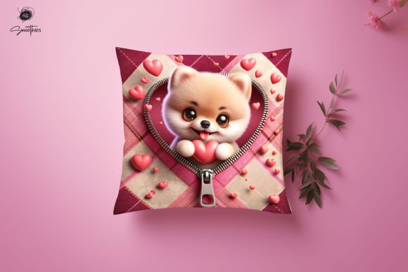 Evaluating the 3D Zipper Dog Valentine Pillow PNG 20 for Sublimation and Print Projects