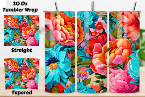 Floral 3D Tumbler Wrap, Seamless PNG: Elevating Custom Drinkware Projects