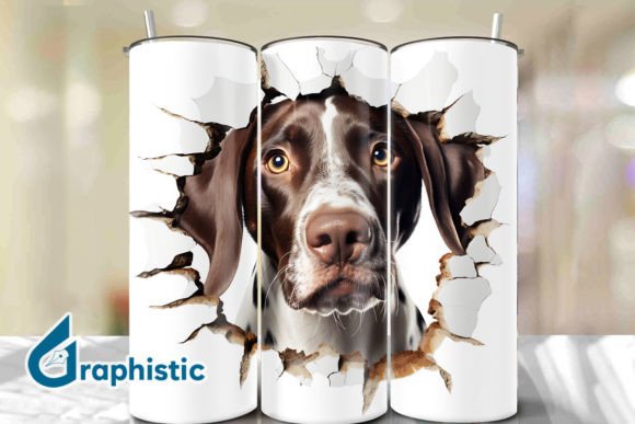 German Shorthair 3D Smashed Wall 17: Digital Design Asset Guide
