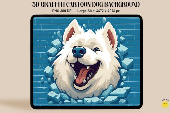 Integrating the 3D Graffiti Happy Samoyed Dog into Modern Digital and Print Workflows