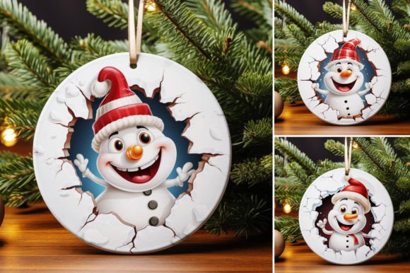 Mastering Digital Sublimation: A Complete Guide to the Cute Snowman 3D Christmas Ornament Design