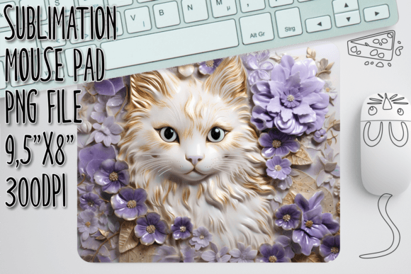 Mastering Sublimation with the Floral 3D Cat Mouse Pad Design