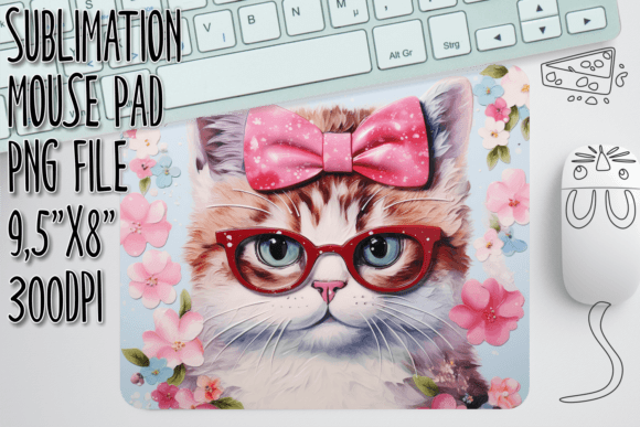 Mastering Sublimation with the Kitty in 3D Floral Mouse Mat Digital Design