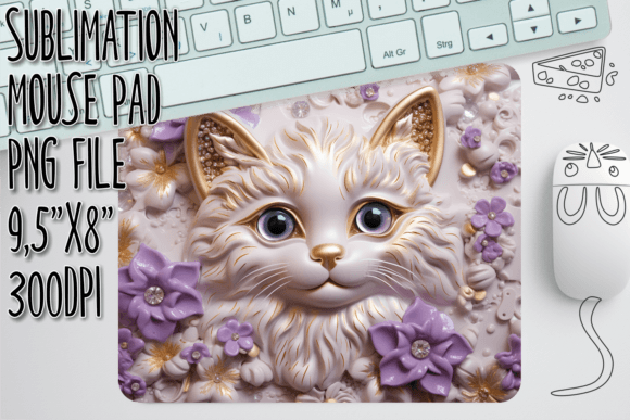 Quirky Cat 3D Mouse Pad: A Digital Sublimation Design Guide